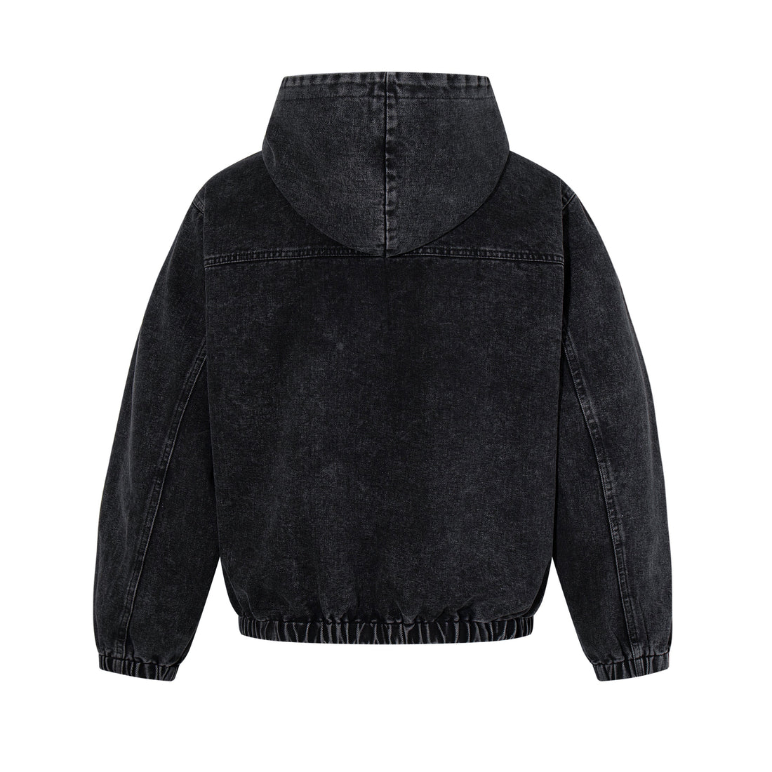 3-6-5.shop Toggle-Front Washed Denim Hoodie