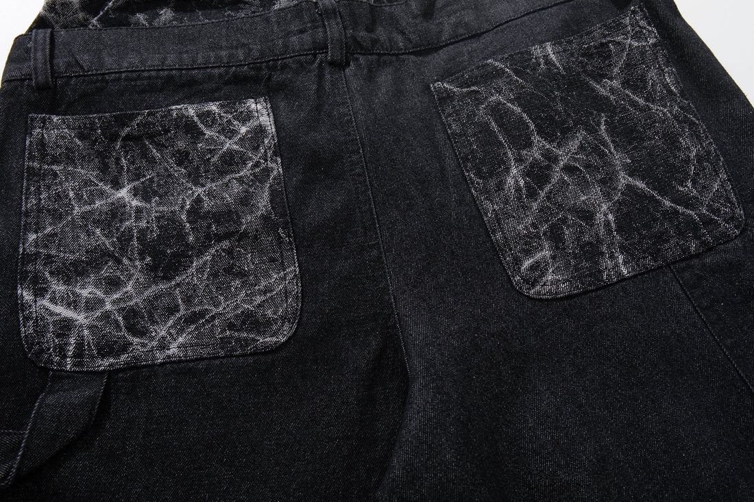3-6-5.shop Cracked Panel Wide-Leg Pants
