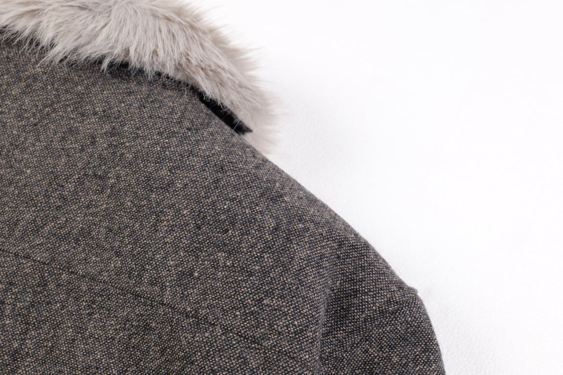 3-6-5.shop Faux-Fur Collar Wool-Blend Jacket