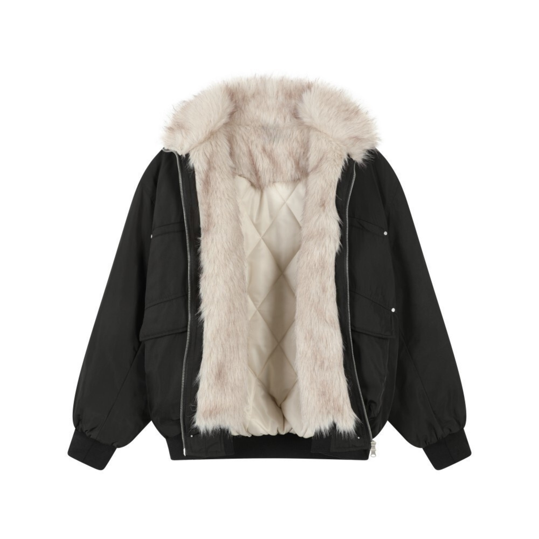 3-6-5.shop Faux Fur Lined Utility Jacket