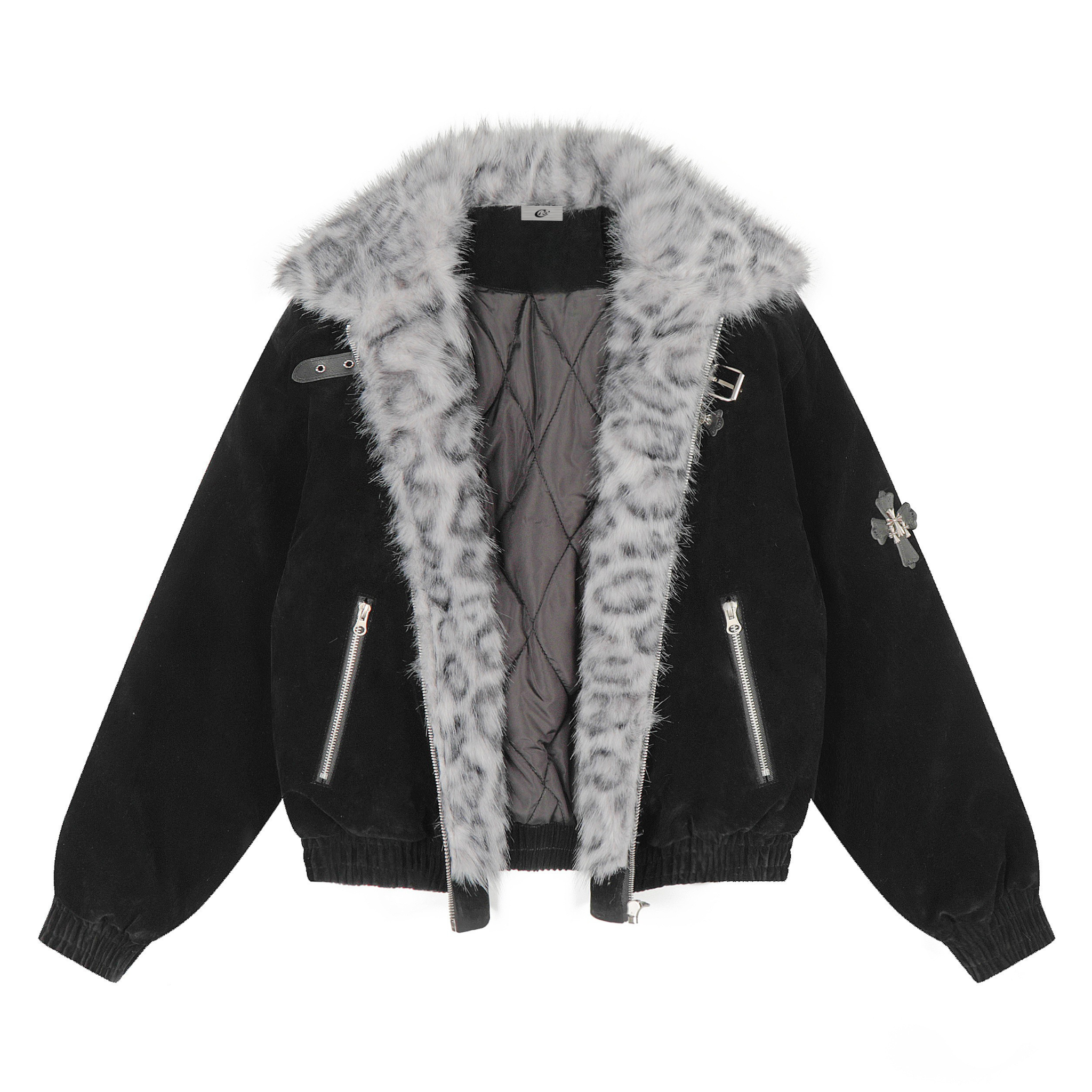 3-6-5.shop Faux Fur Collar Suede-Texture Jacket