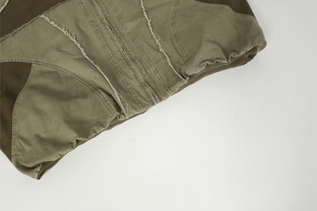3-6-5.shop Multi-Panel Distressed Hooded Jacket