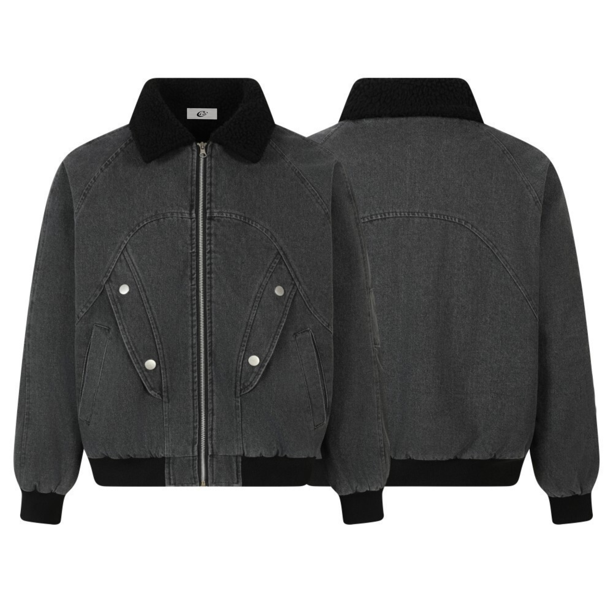 3-6-5.shop Quilted Denim Sherpa Jacket