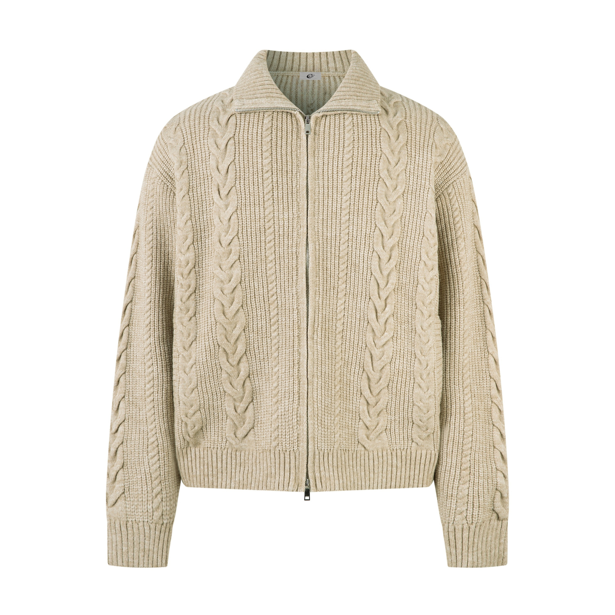 3-6-5.shop Cable Knit Zip-Up Sweater Jacket
