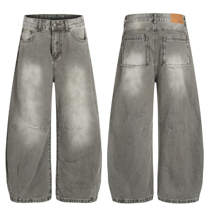 3-6-5.shop Vintage Grey Washed Denim Pants