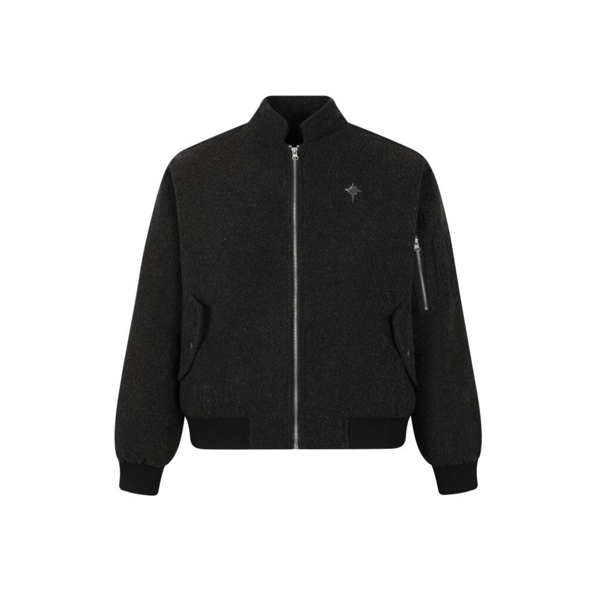 3-6-5.shop Textured Star Bomber Jacket