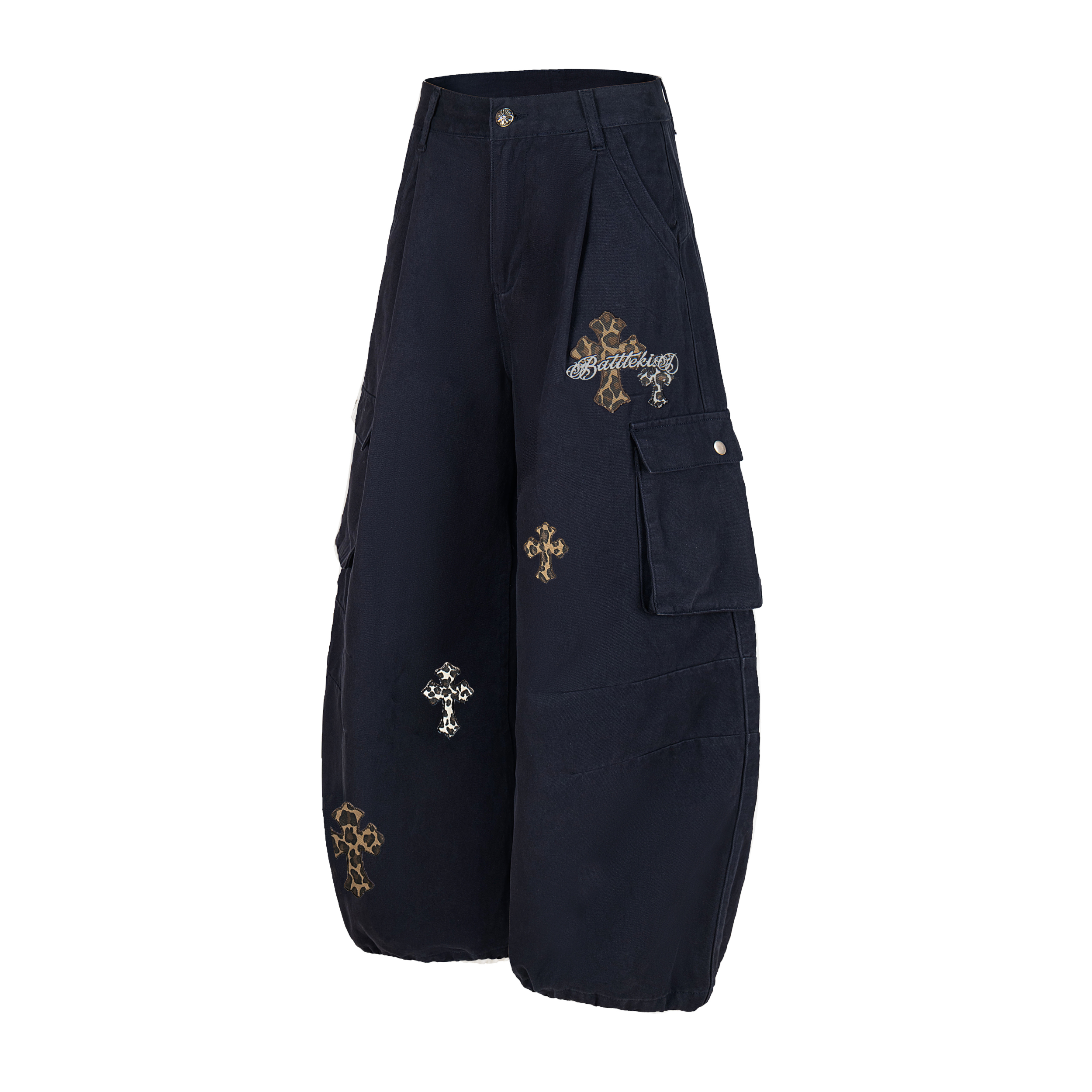 3-6-5.shop Cross Embroidered Cargo Pants