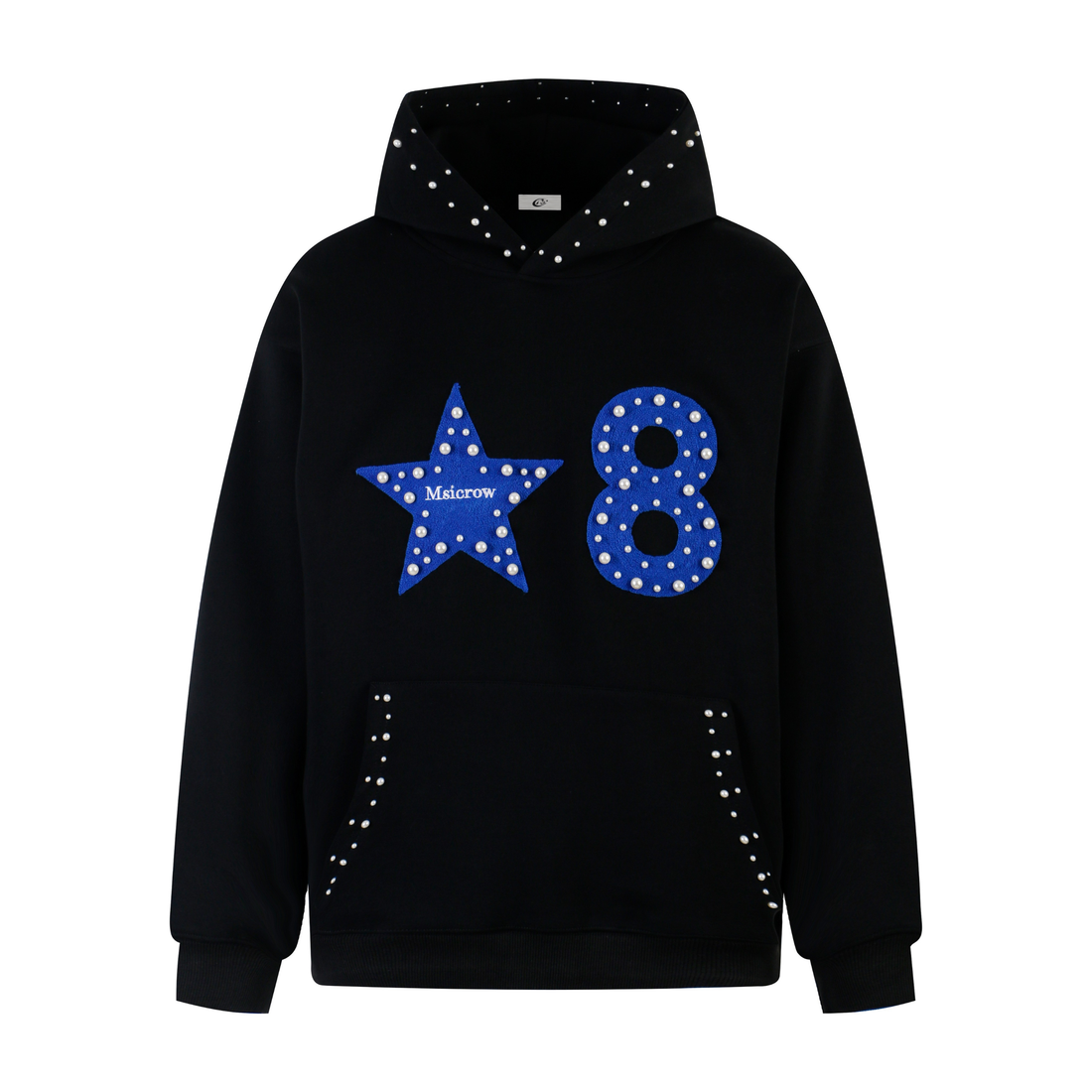 3-6-5.shop Star & Number Appliqué Hoodie