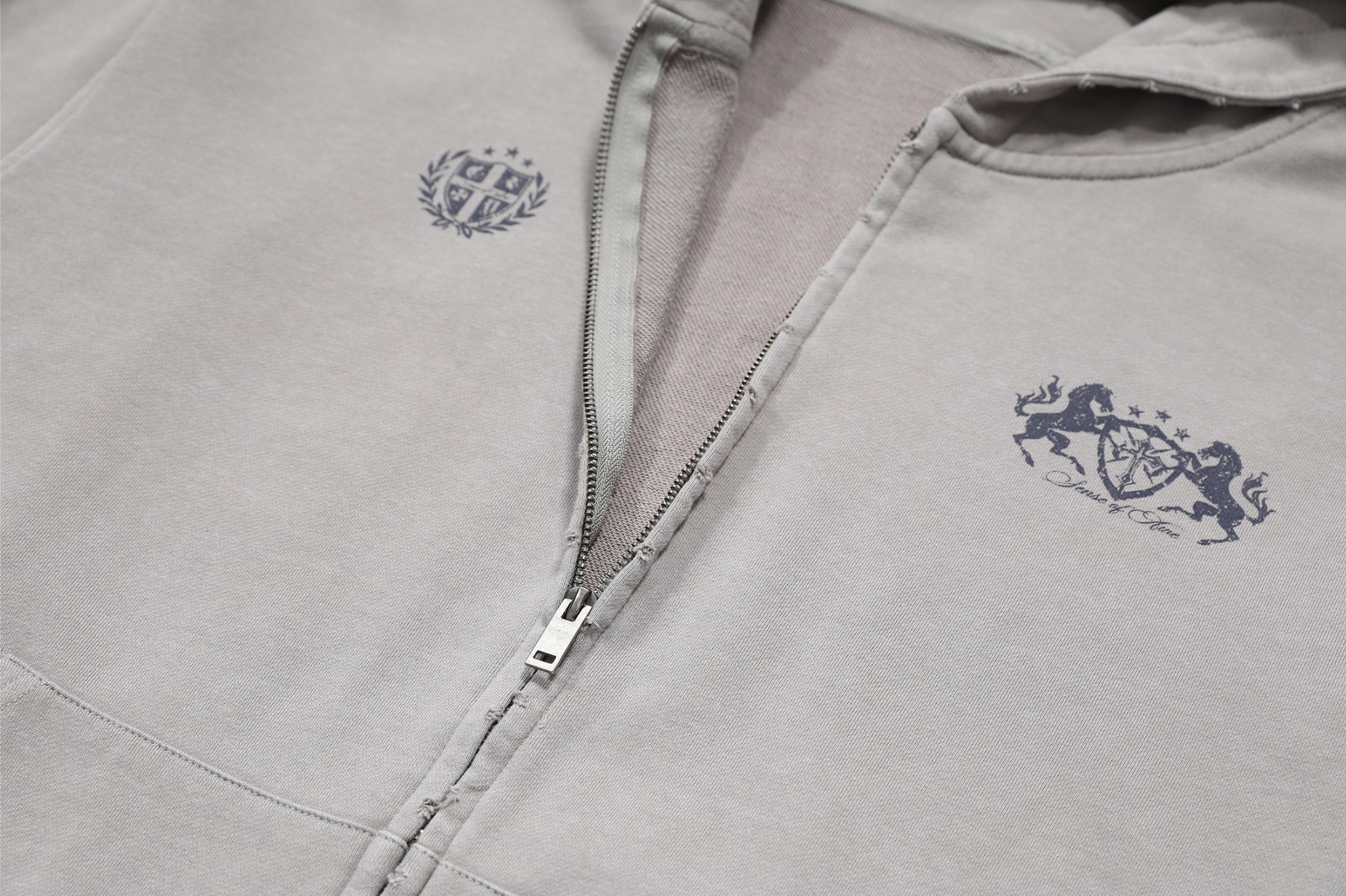 3-6-5.shop Vintage Crest Zip Hoodie