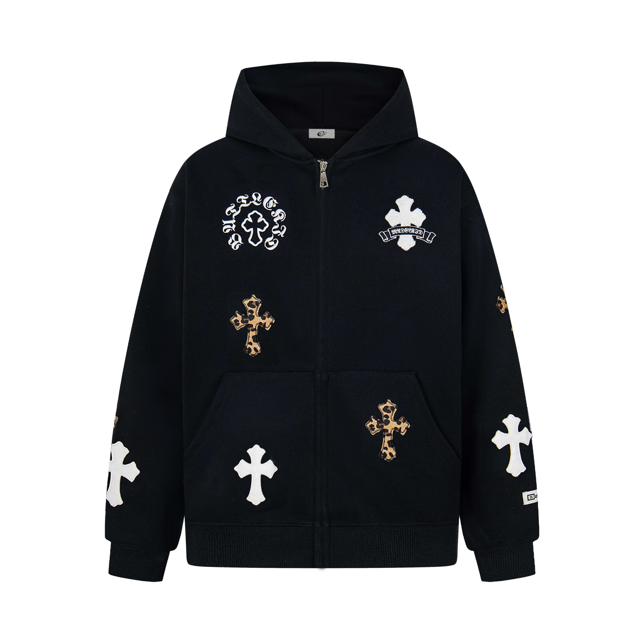 3-6-5.shop Cross Patch Full-Zip Hoodie