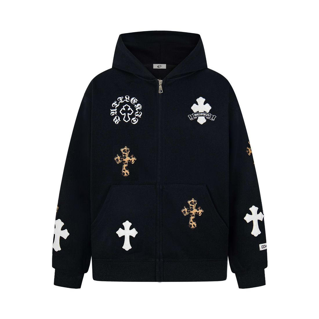 3-6-5.shop Cross Patch Full-Zip Hoodie