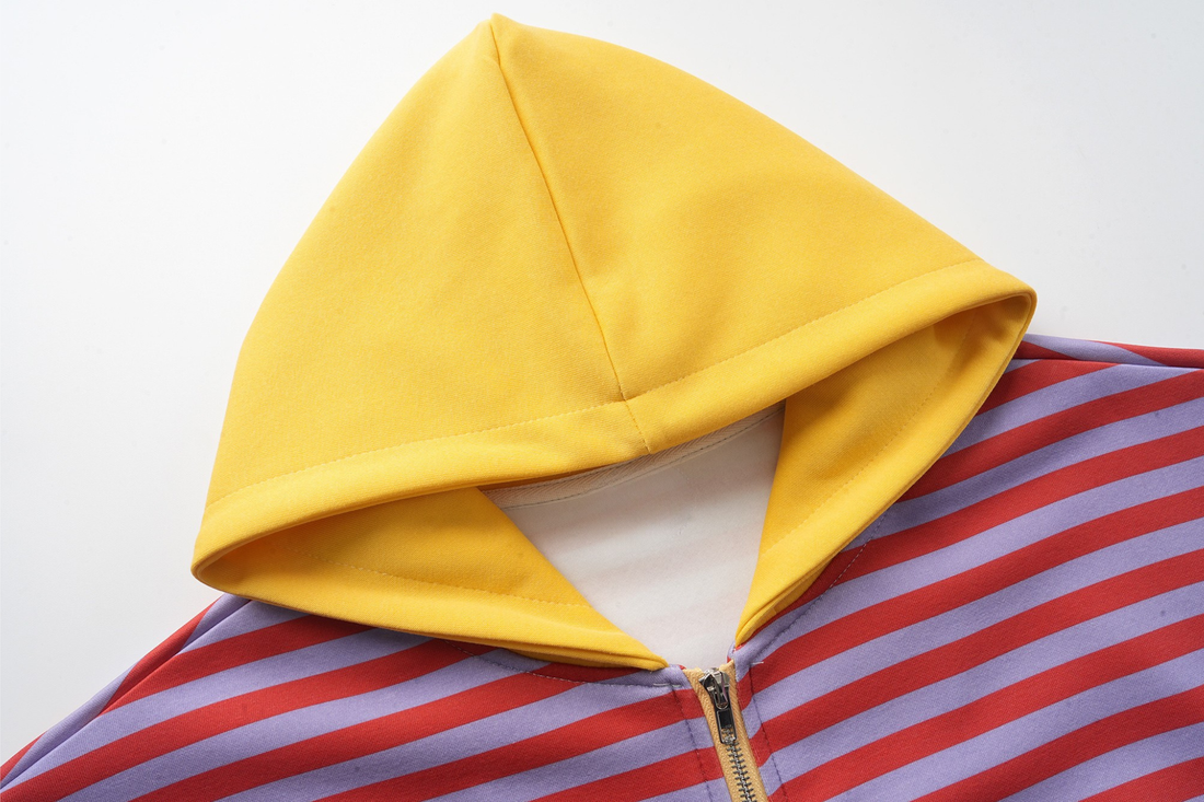 3-6-5.shop Striped Zip-Up Hoodie