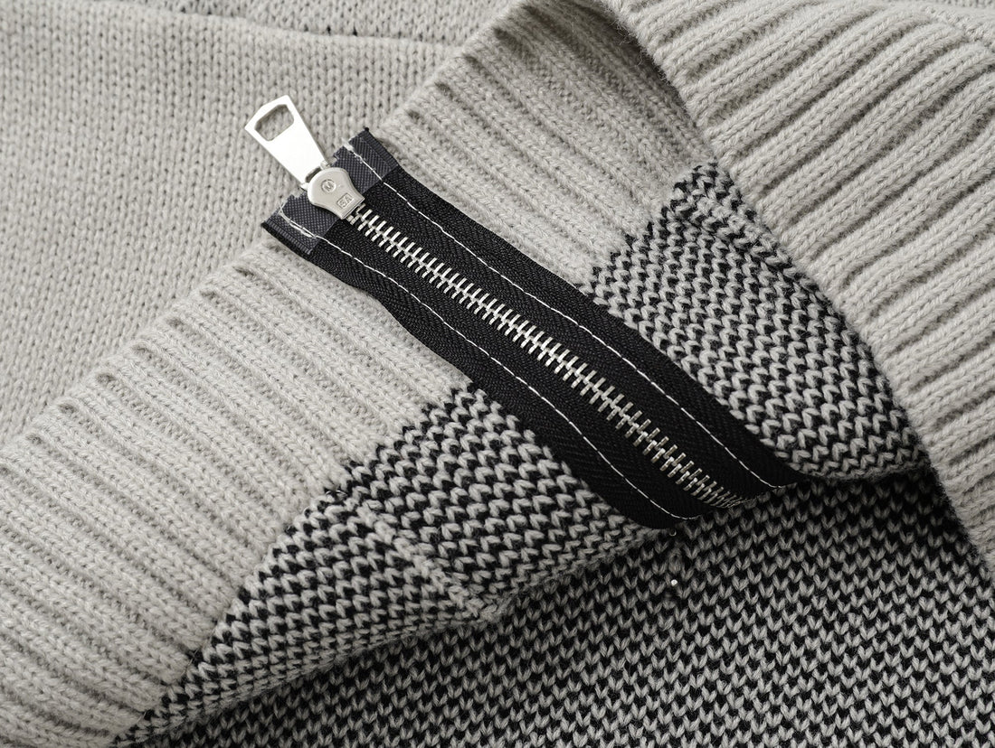3-6-5.shop Eye Vision Knit Zip Cardigan