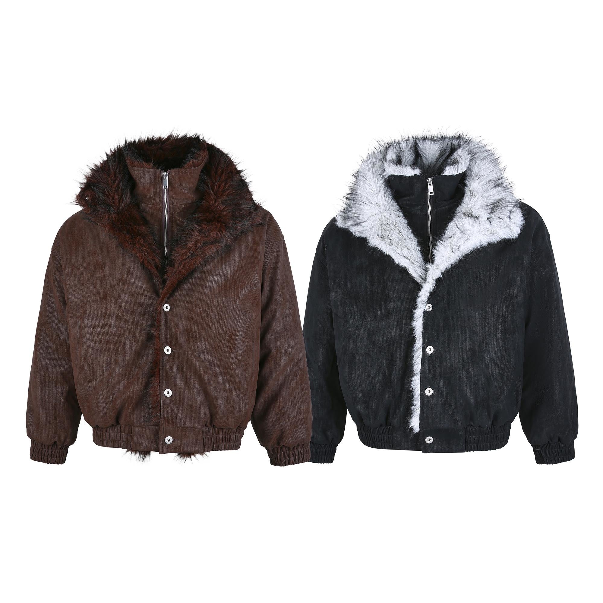 3-6-5.shop Fur-Lined Corduroy Jacket