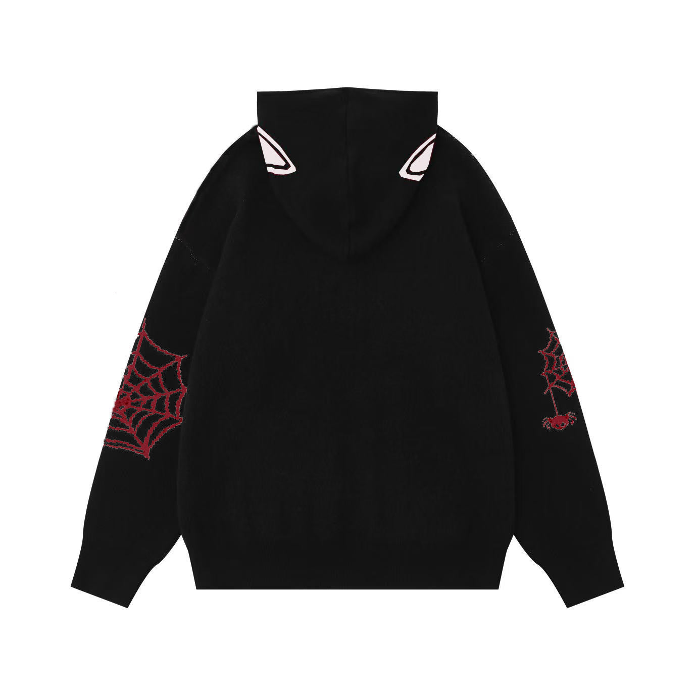 3-6-5.shop Spider Web Knit Zip Hoodie