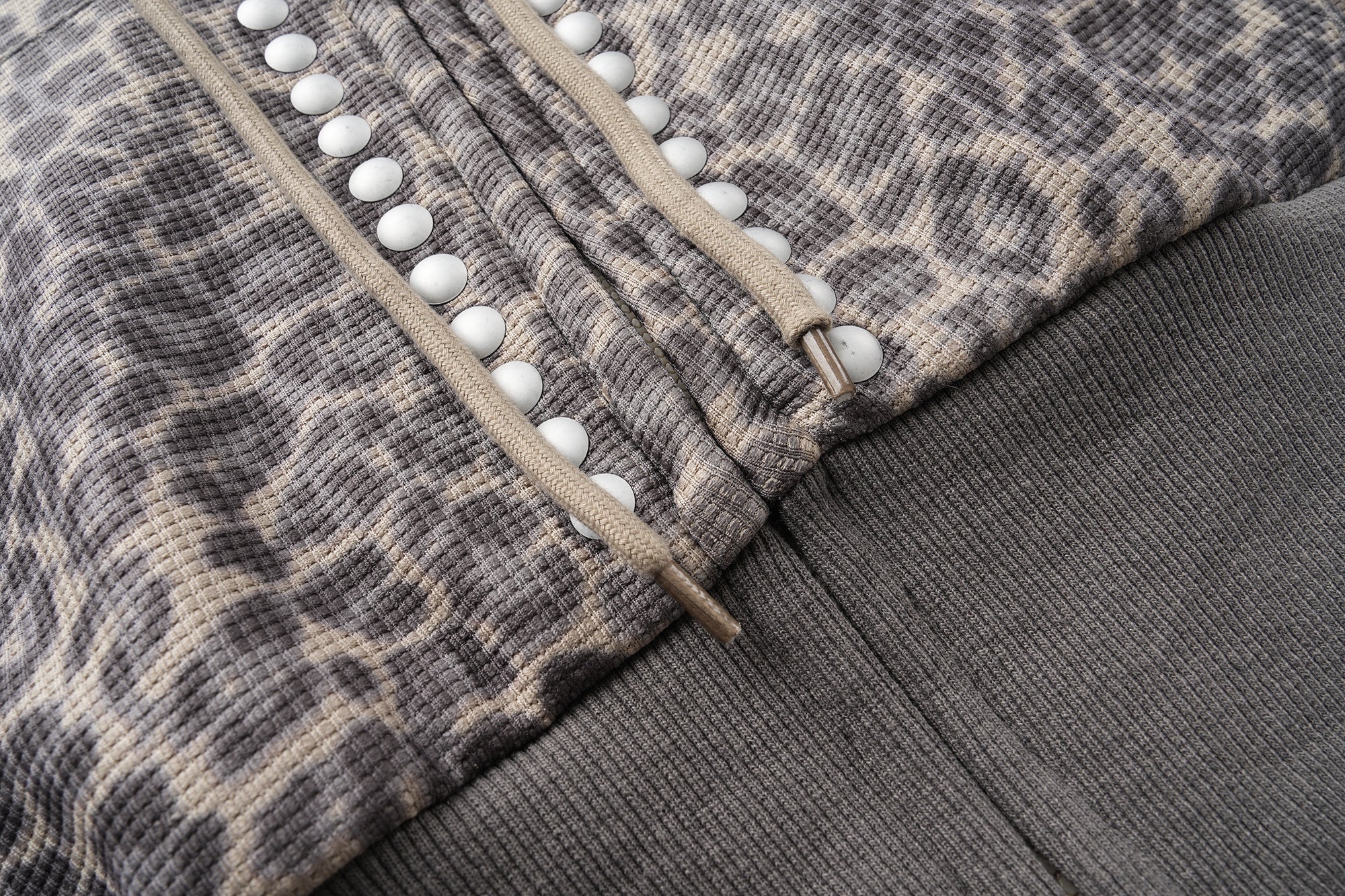 3-6-5.shop Studded Cross Cropped Zip Hoodie