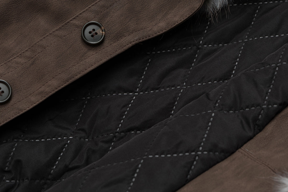 3-6-5.shop Fur-Collar Studded PU Jacket