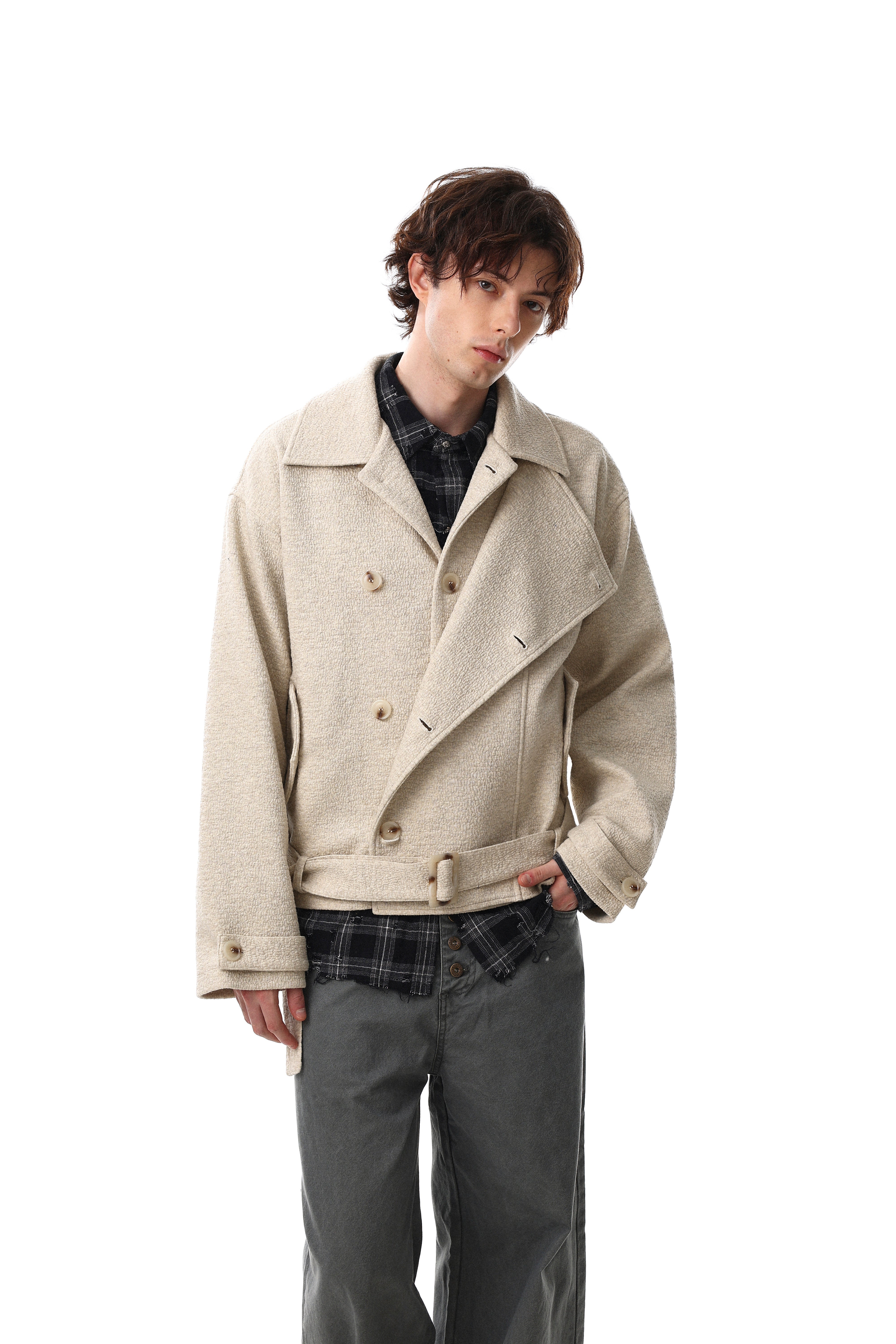 3-6-5.shop Belted Cropped Jacket