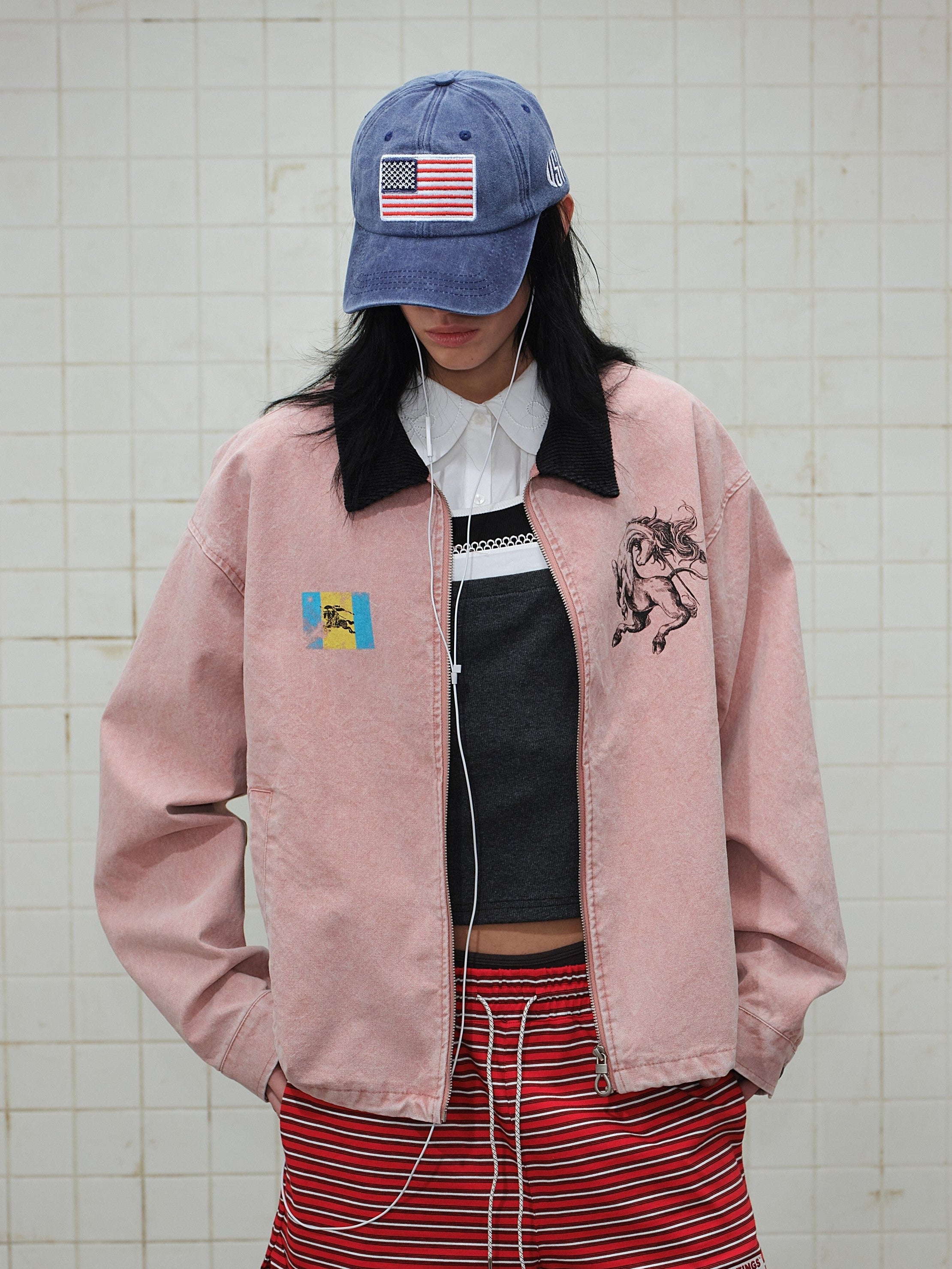 3-6-5.shop Washed Zip-Up Jacket