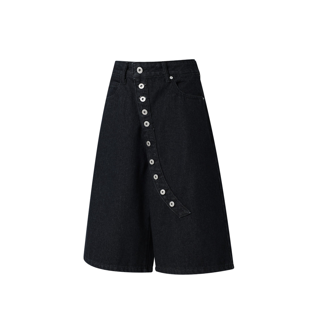 3-6-5.shop “Arc Button Wide Denim Shorts”