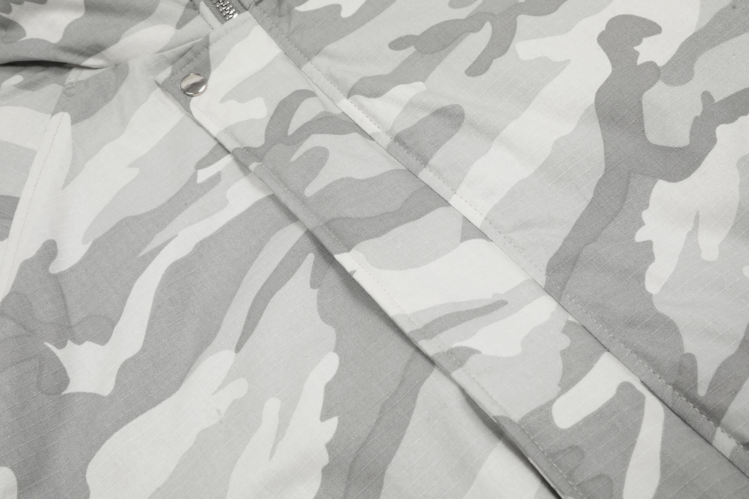 3-6-5.shop White Camo Faux Fur Hooded Padded Jacket