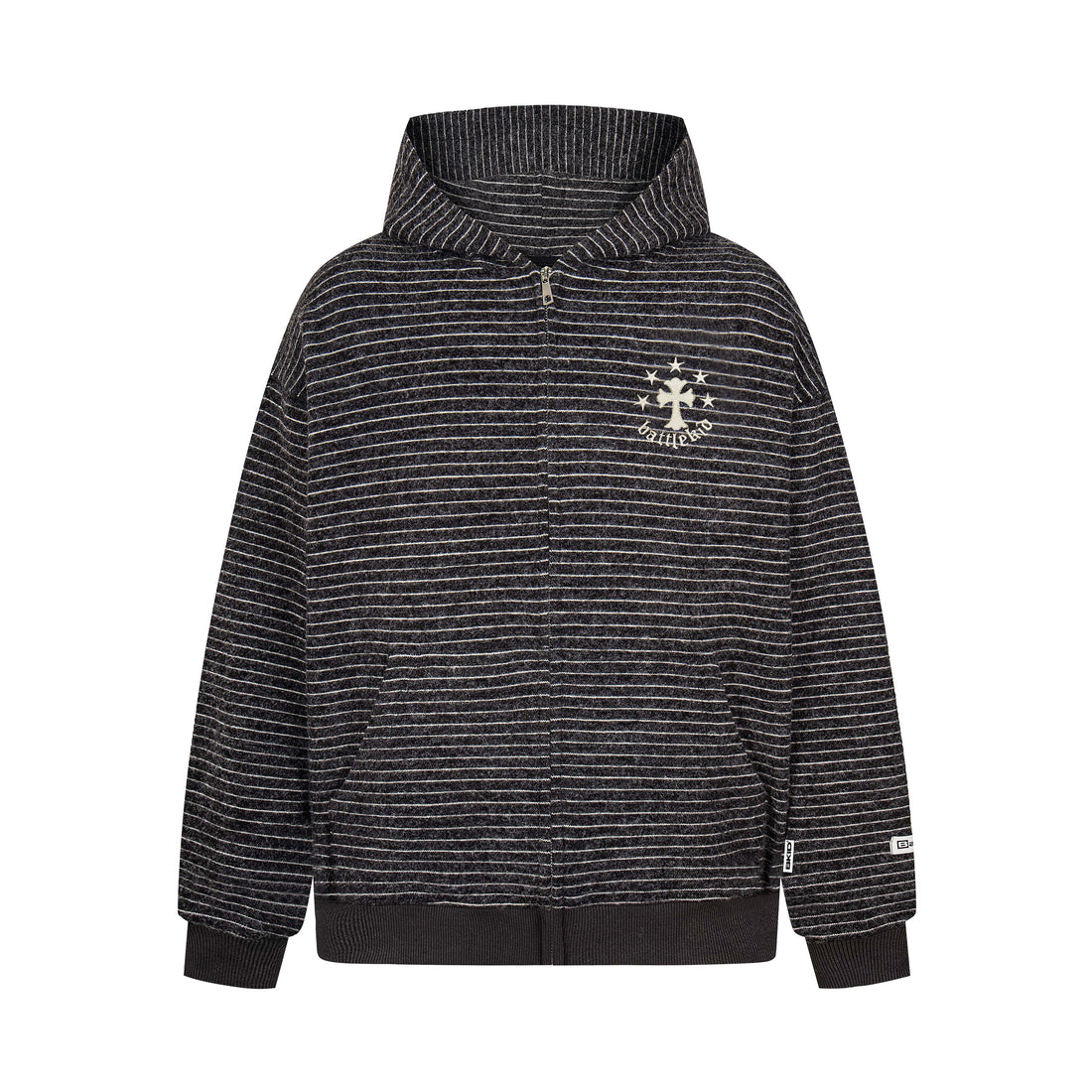 3-6-5.shop Striped Knit Zip Hoodie