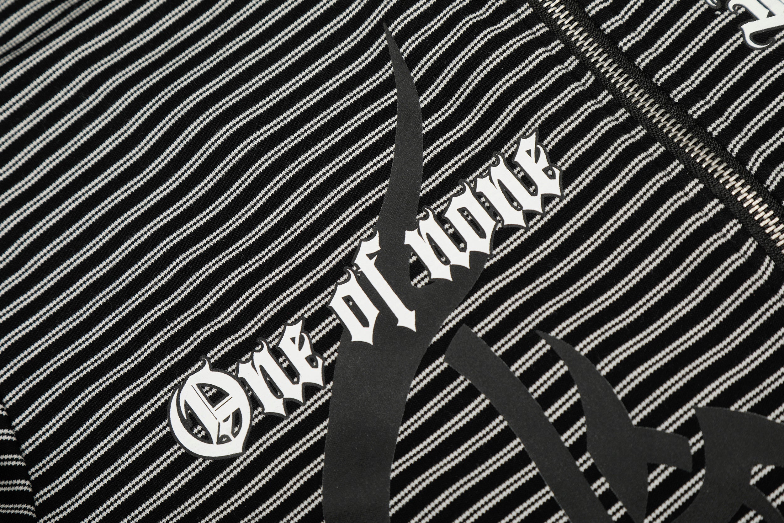 3-6-5.shop Striped Graphic Zip Hoodie