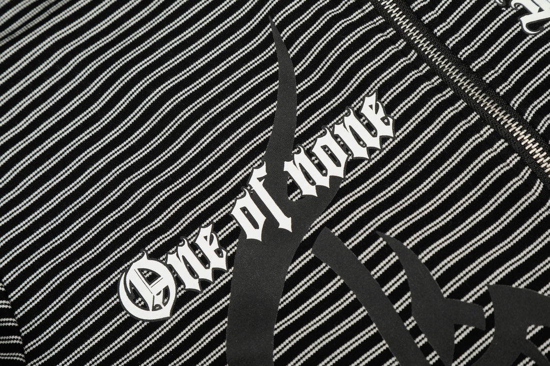 3-6-5.shop Striped Graphic Zip Hoodie