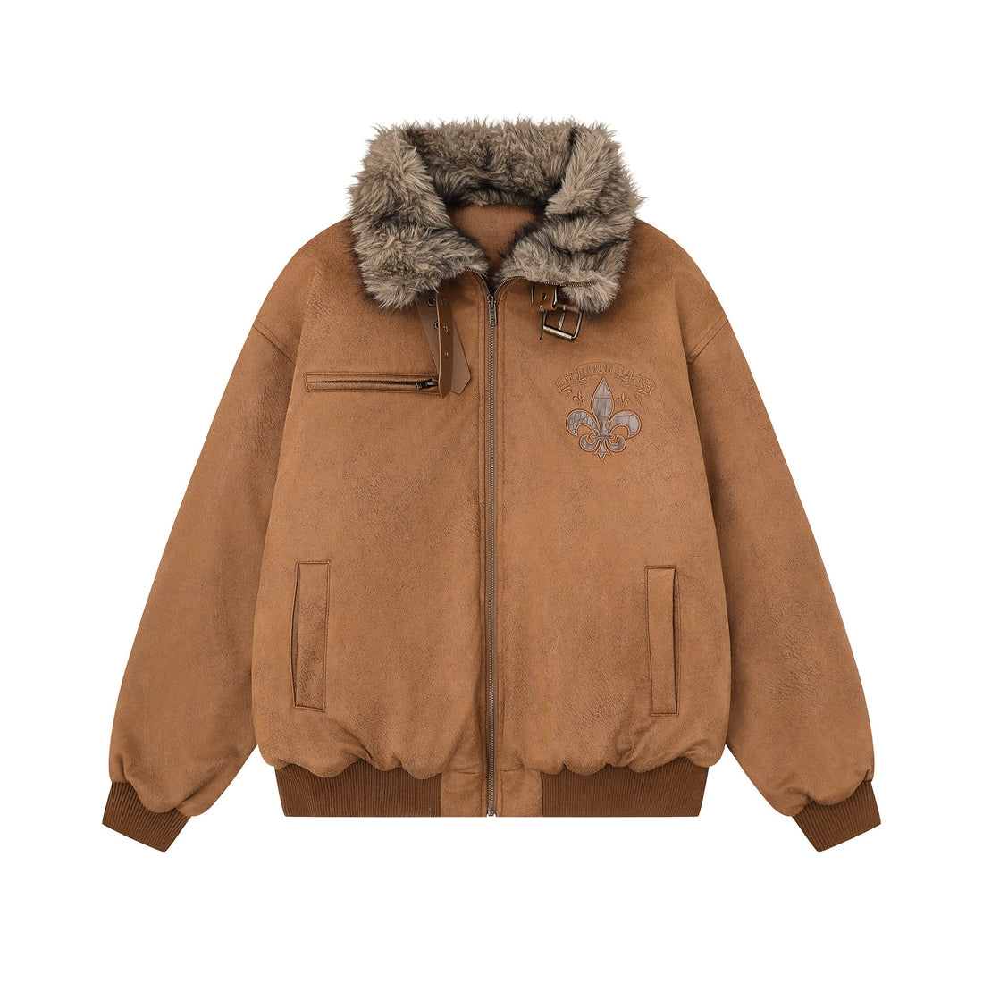 3-6-5.shop Fur-Collar Buckle Jacket