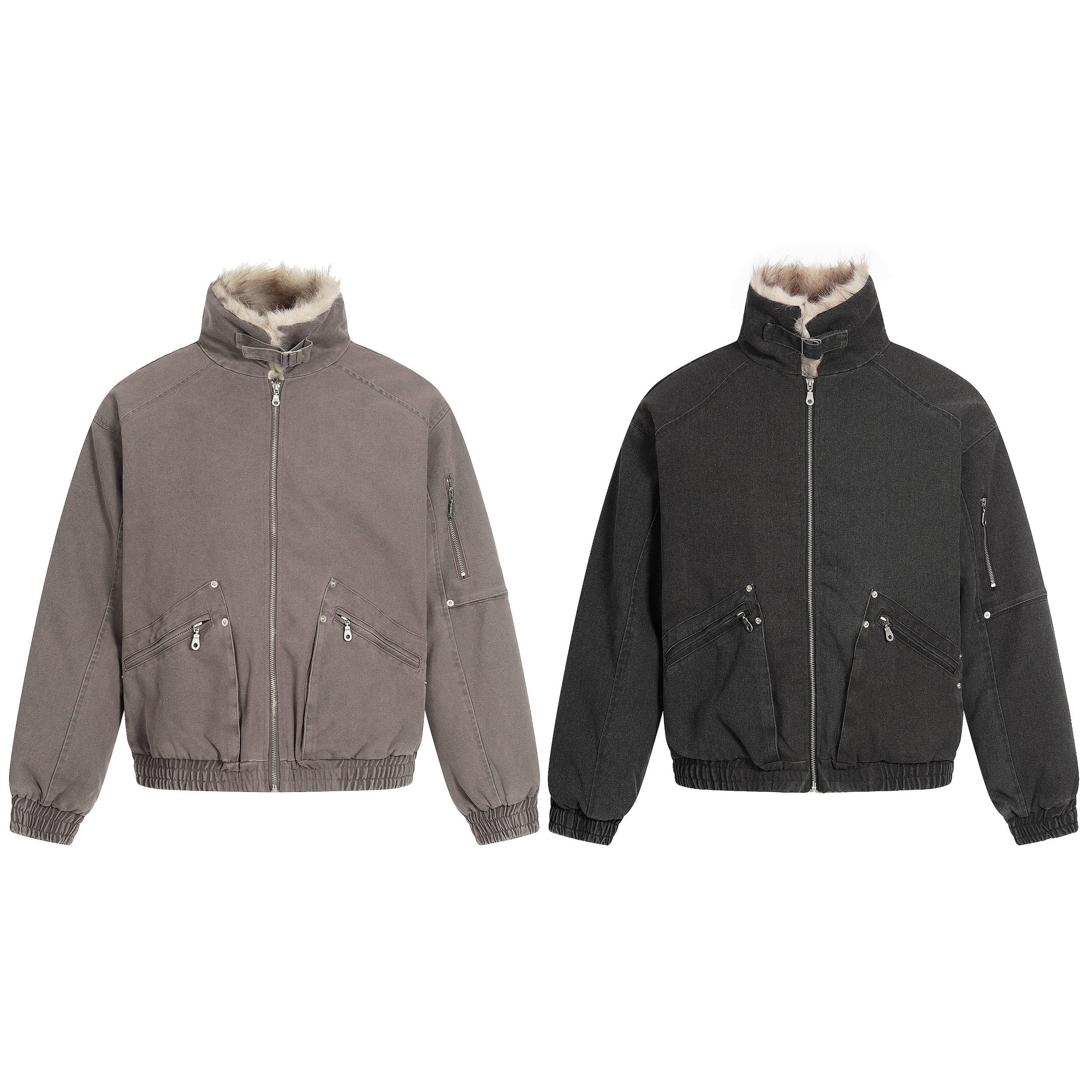 3-6-5.shop Fleece-Lined Utility Jacket