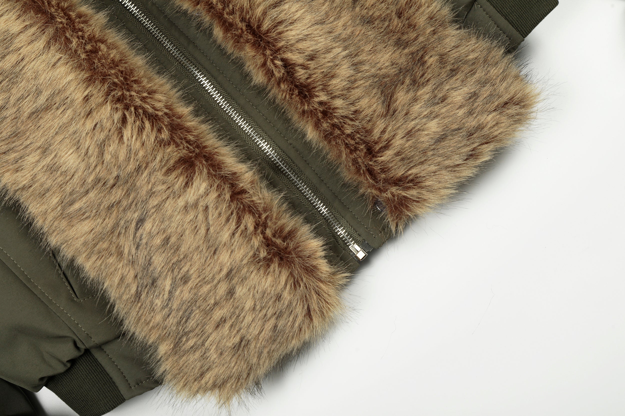 3-6-5.shop Detachable Faux Fur Scarf Bomber Jacket
