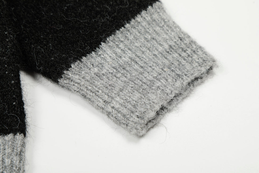 3-6-5.shop Star Stripe Knit Polo Sweater