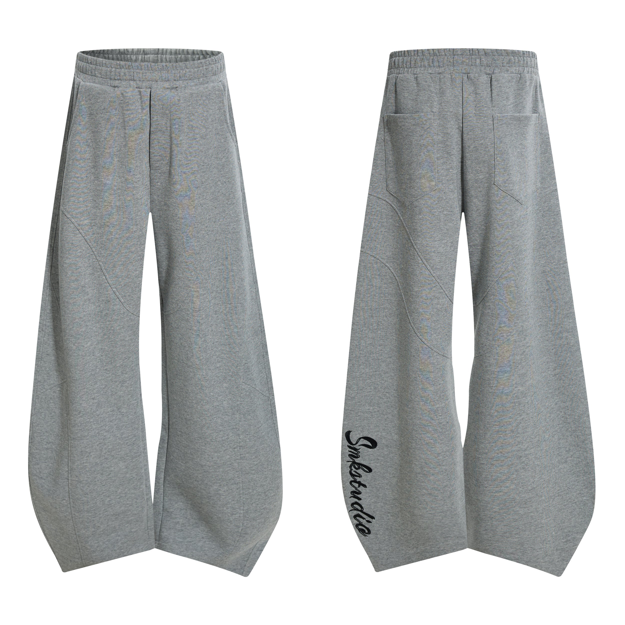 3-6-5.shop Curved Panel Wide-Leg Sweatpants