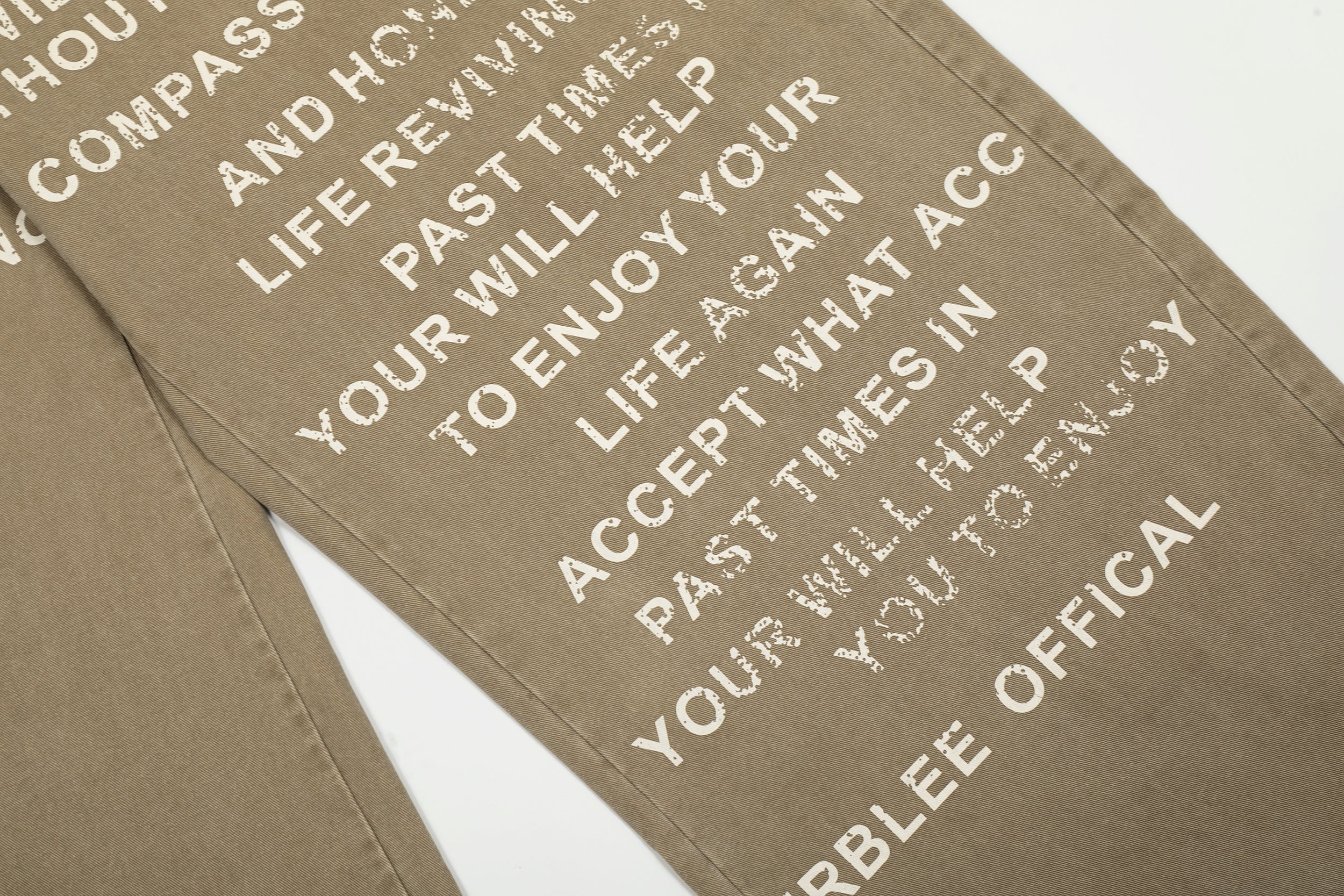 3-6-5.shop Text-Print Vintage Wide-Leg Pants