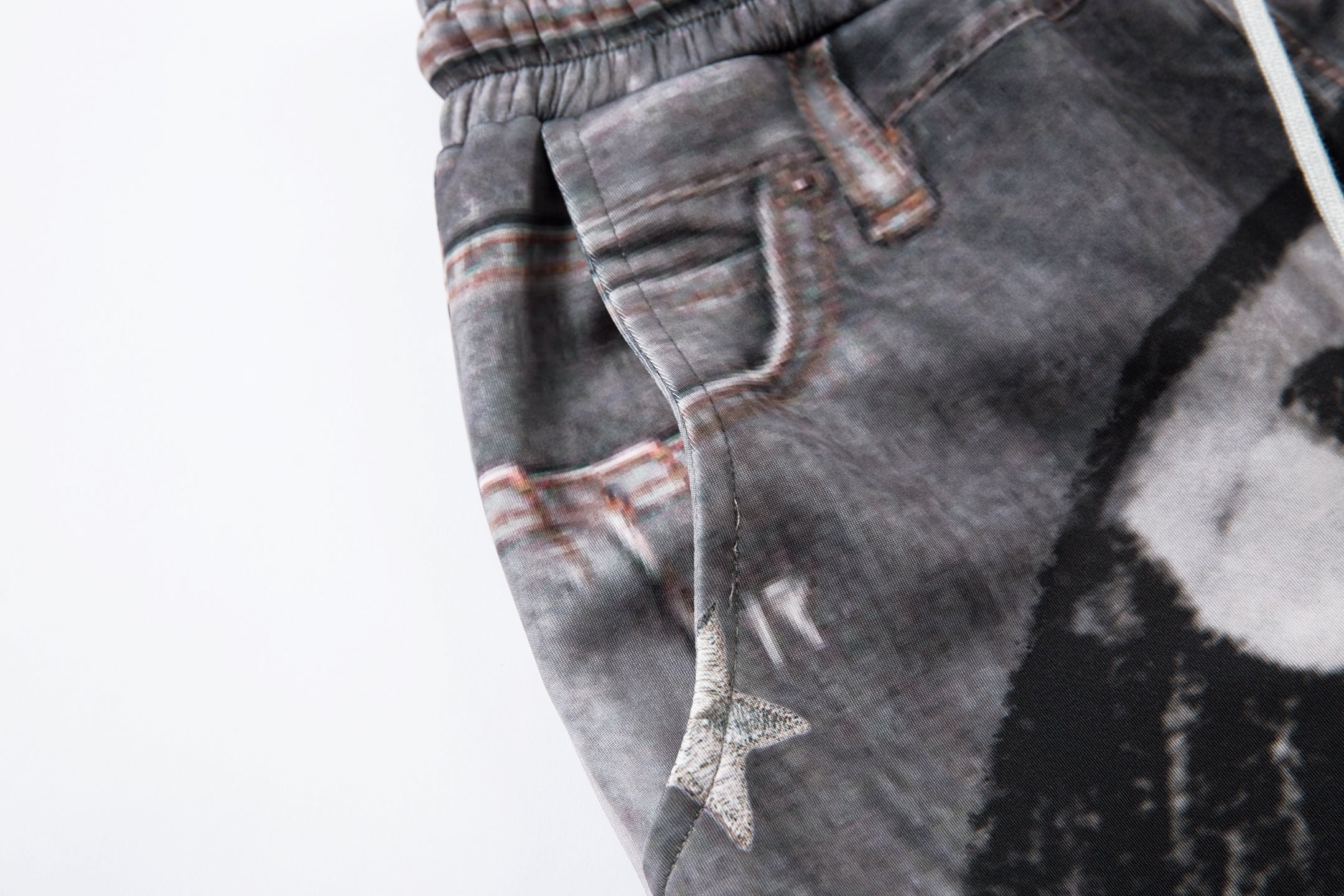 3-6-5.shop Cat Print Barrel Denim Pants