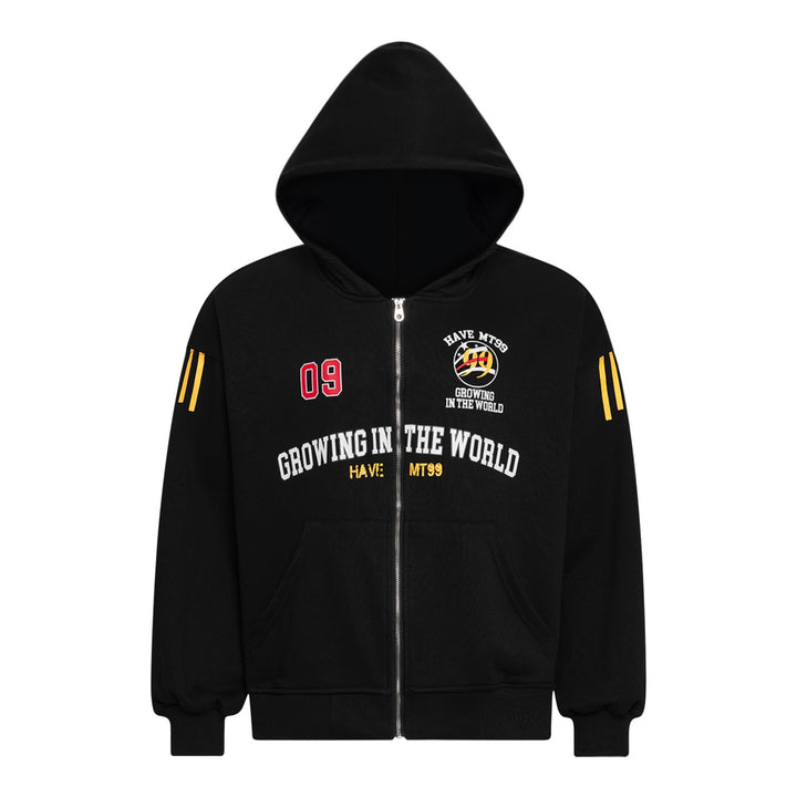 3-6-5.shop Split Camouflage Zip-Up Hoodie