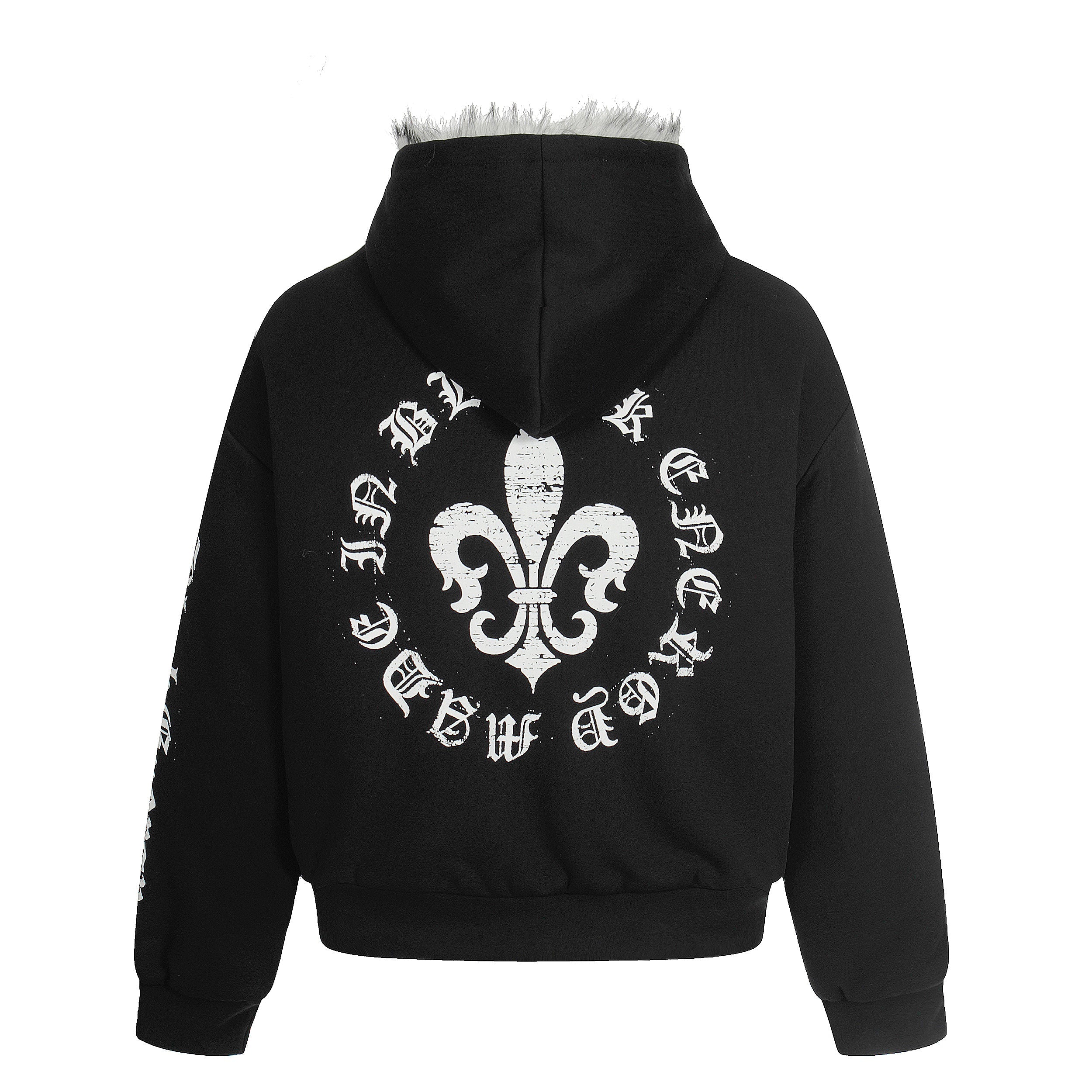 3-6-5.shop Faux Fur Lined Metal Clasp Hoodie Jacket