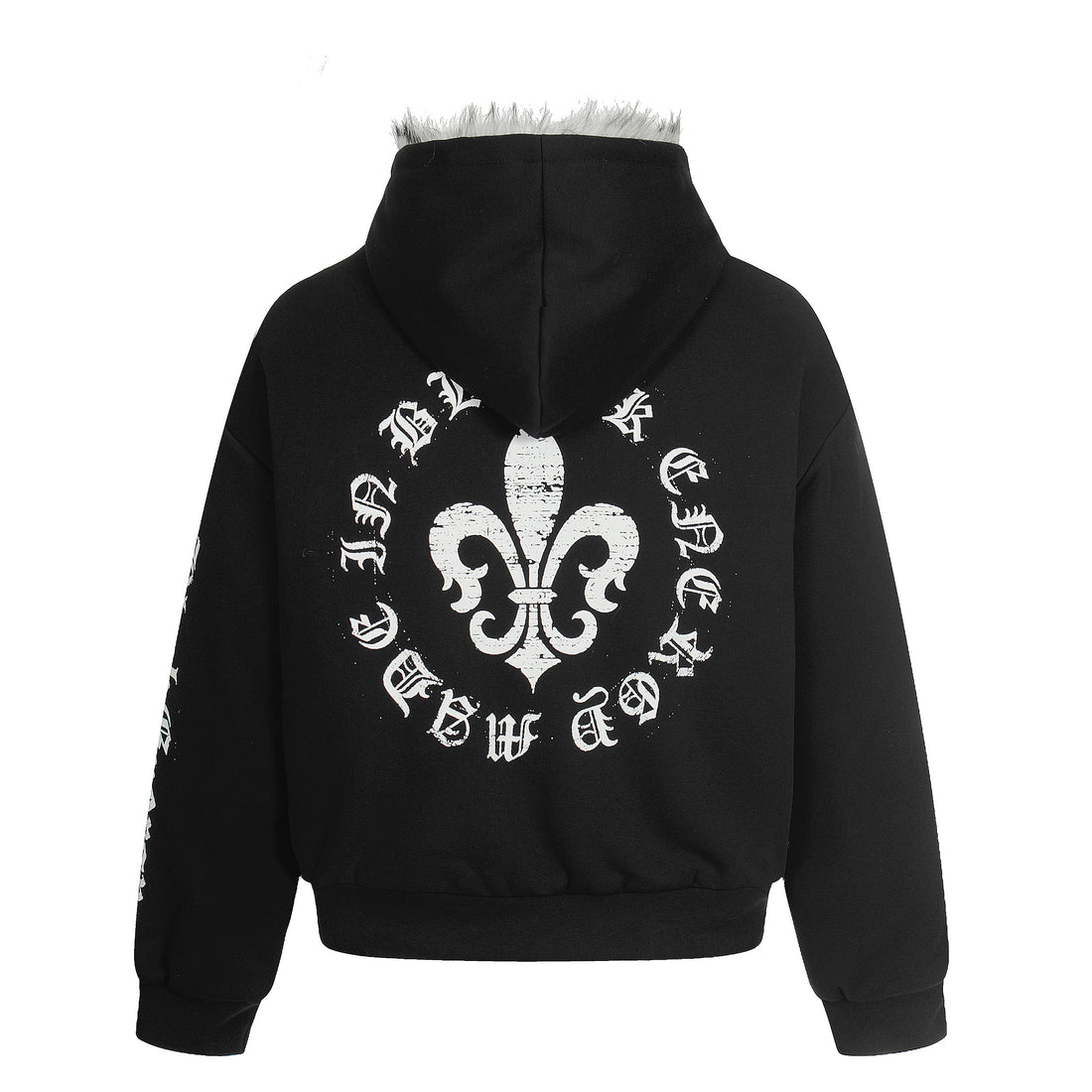 3-6-5.shop Faux Fur Lined Metal Clasp Hoodie Jacket