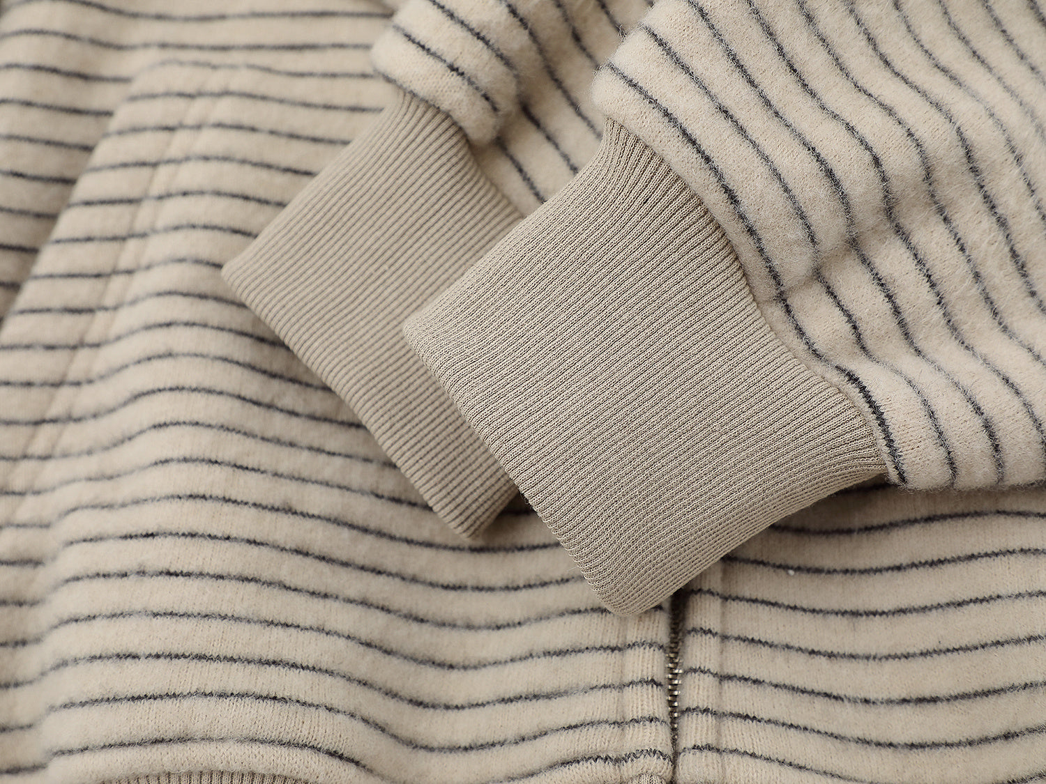 3-6-5.shop Striped Knit Zip Hoodie
