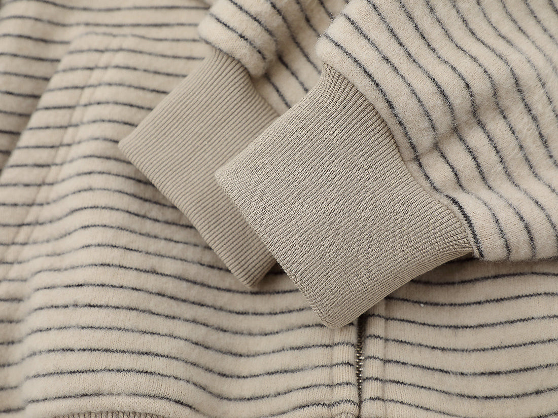 3-6-5.shop Striped Knit Zip Hoodie