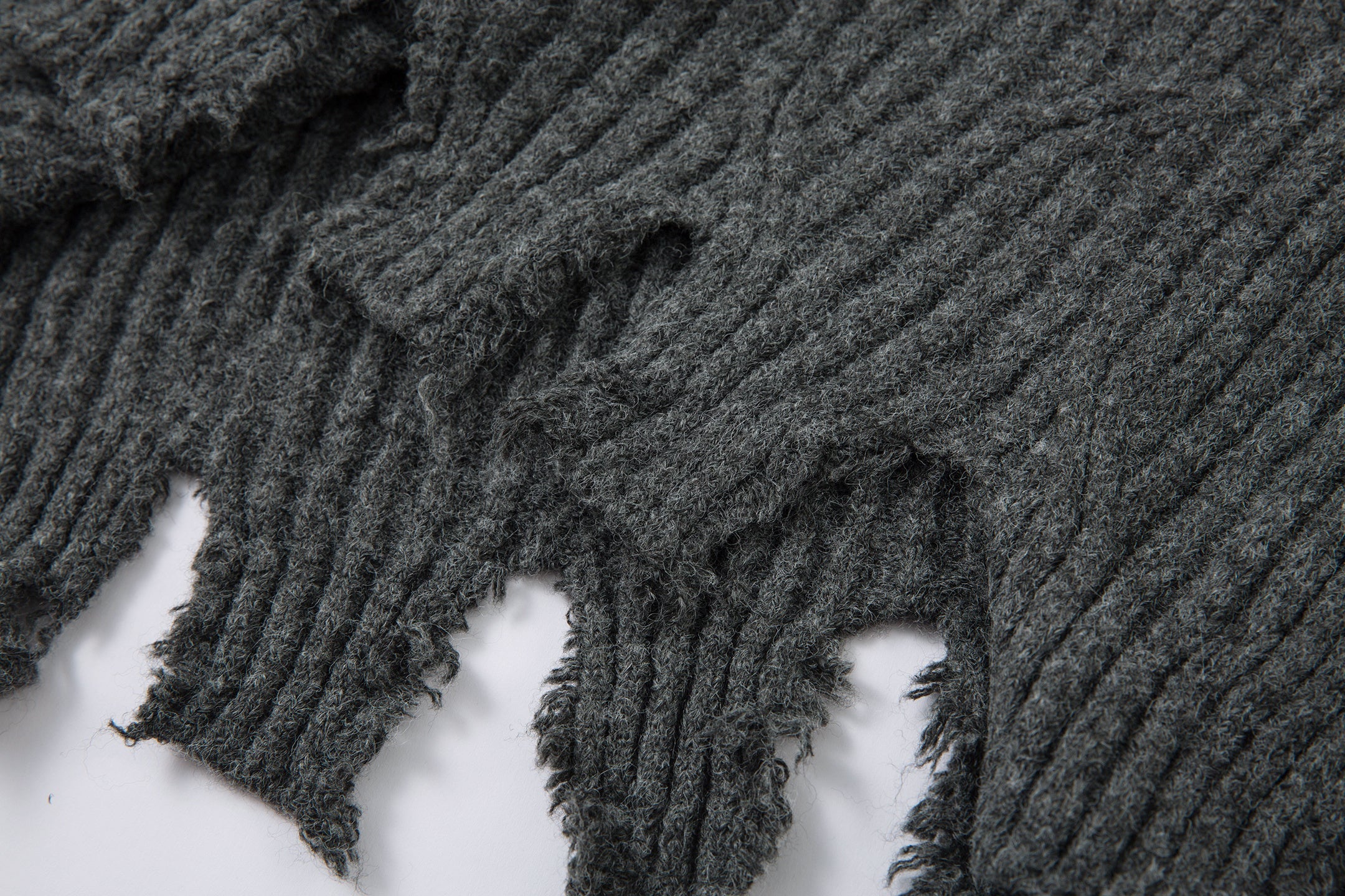 3-6-5.shop Distressed Ribbed Henley Knit