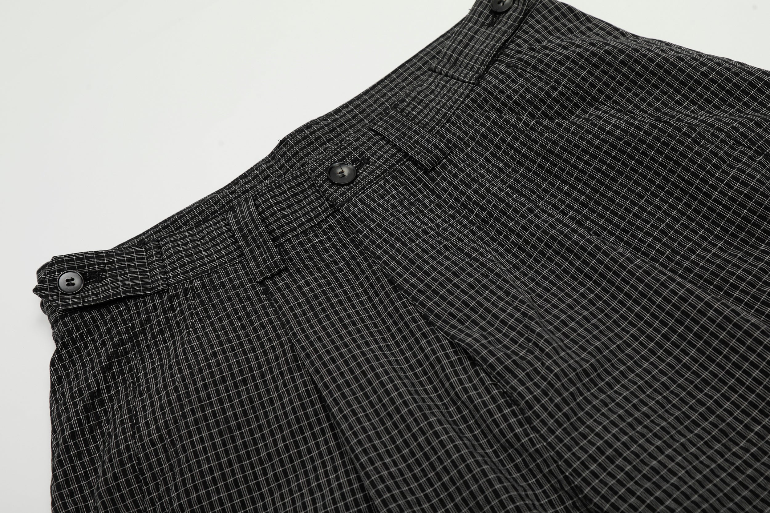 3-6-5.shop Checked Curved-Leg Pants