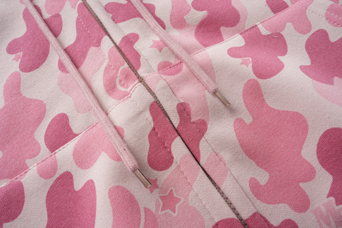 3-6-5.shop Camo Graphic Zip-Up Hoodie