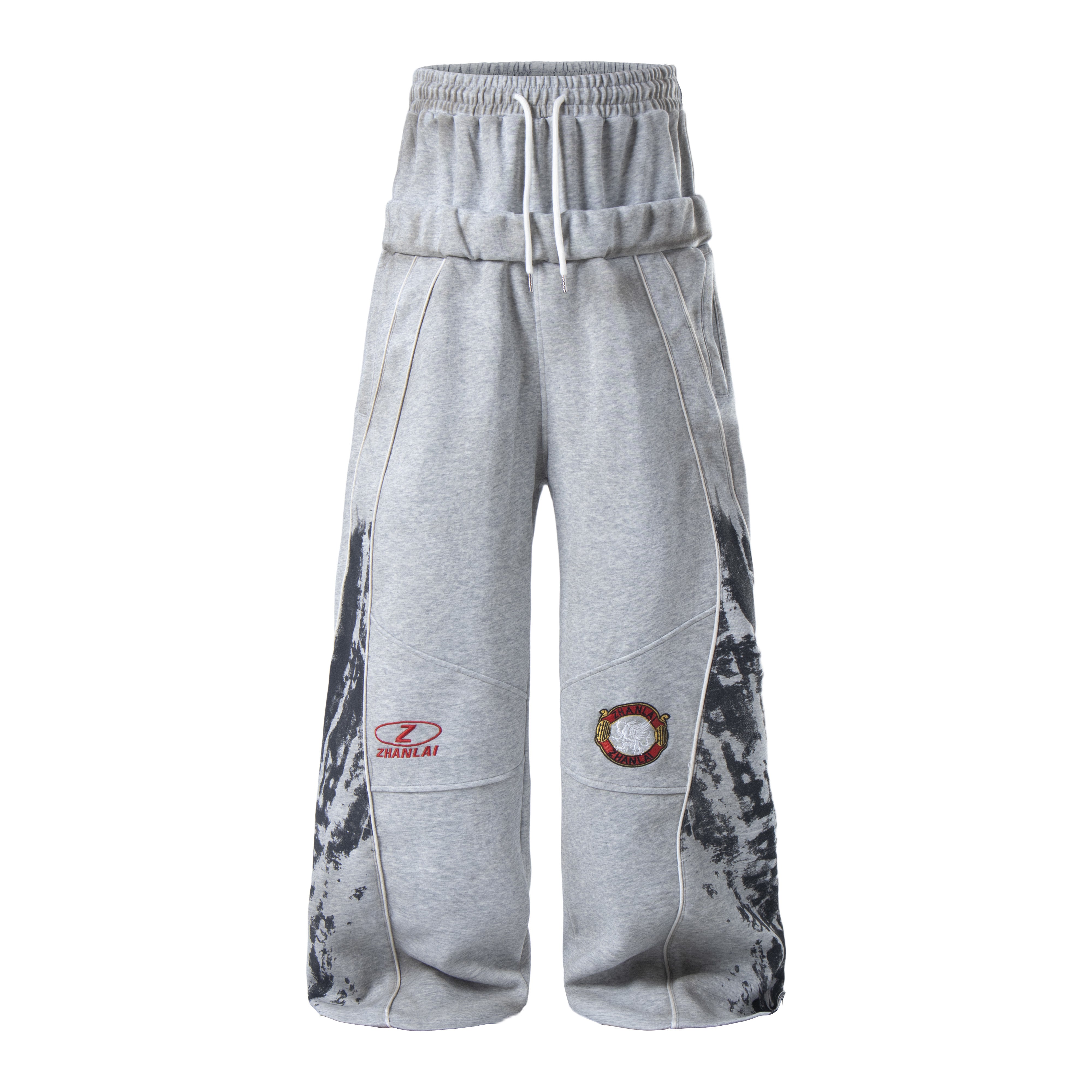 3-6-5.shop Tech Panel Wide-Leg Sweatpants