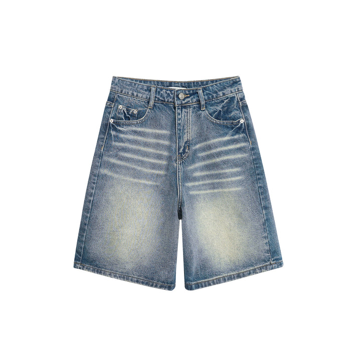 3-6-5.shop Faded Wide-Leg Denim Shorts