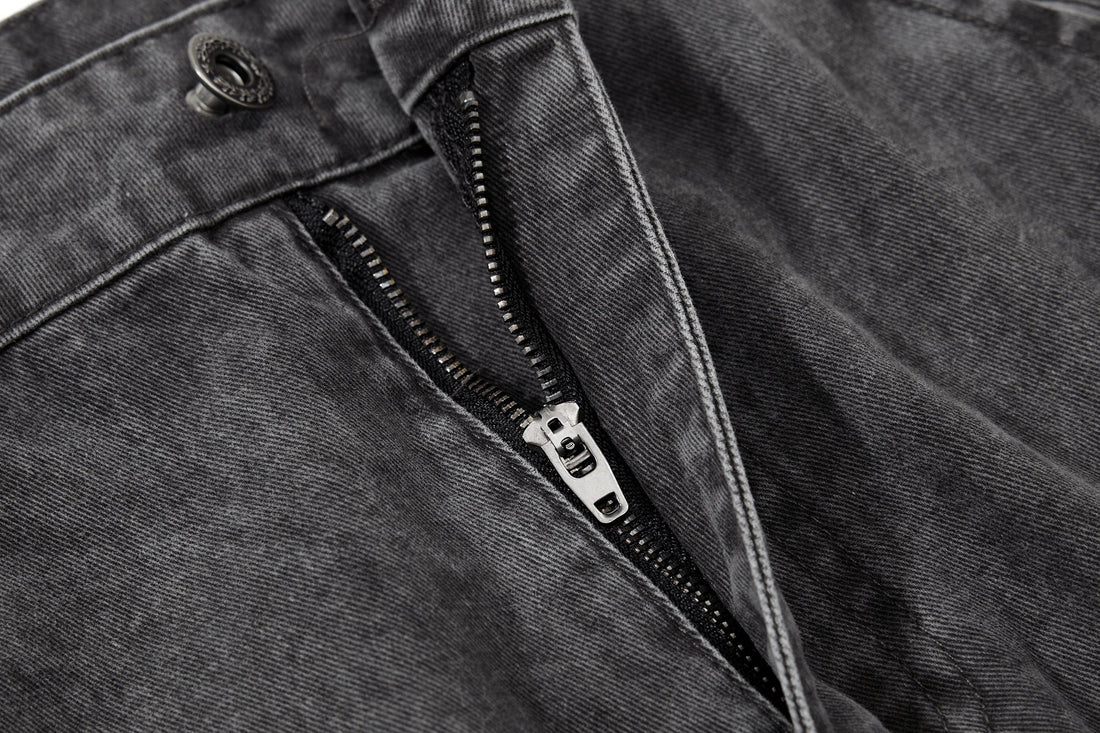 3-6-5.shop Washed Wide-Leg Cargo Pants