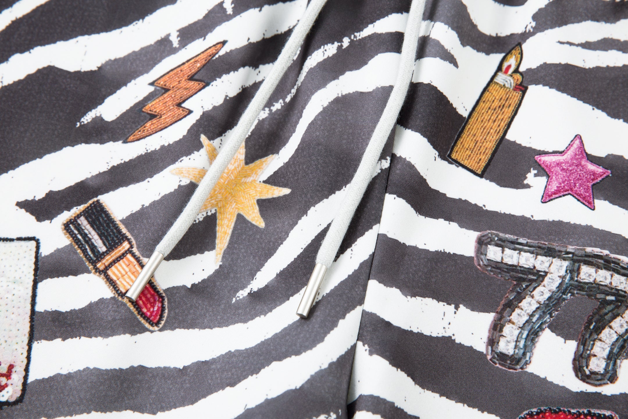 3-6-5.shop Zebra Patch Barrel Pants