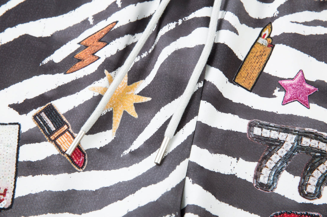 3-6-5.shop Zebra Patch Barrel Pants