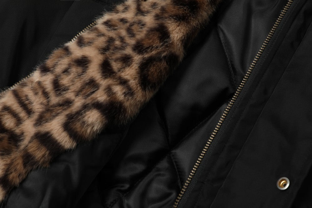 3-6-5.shop Leopard Fur-Lined Hooded Jacket