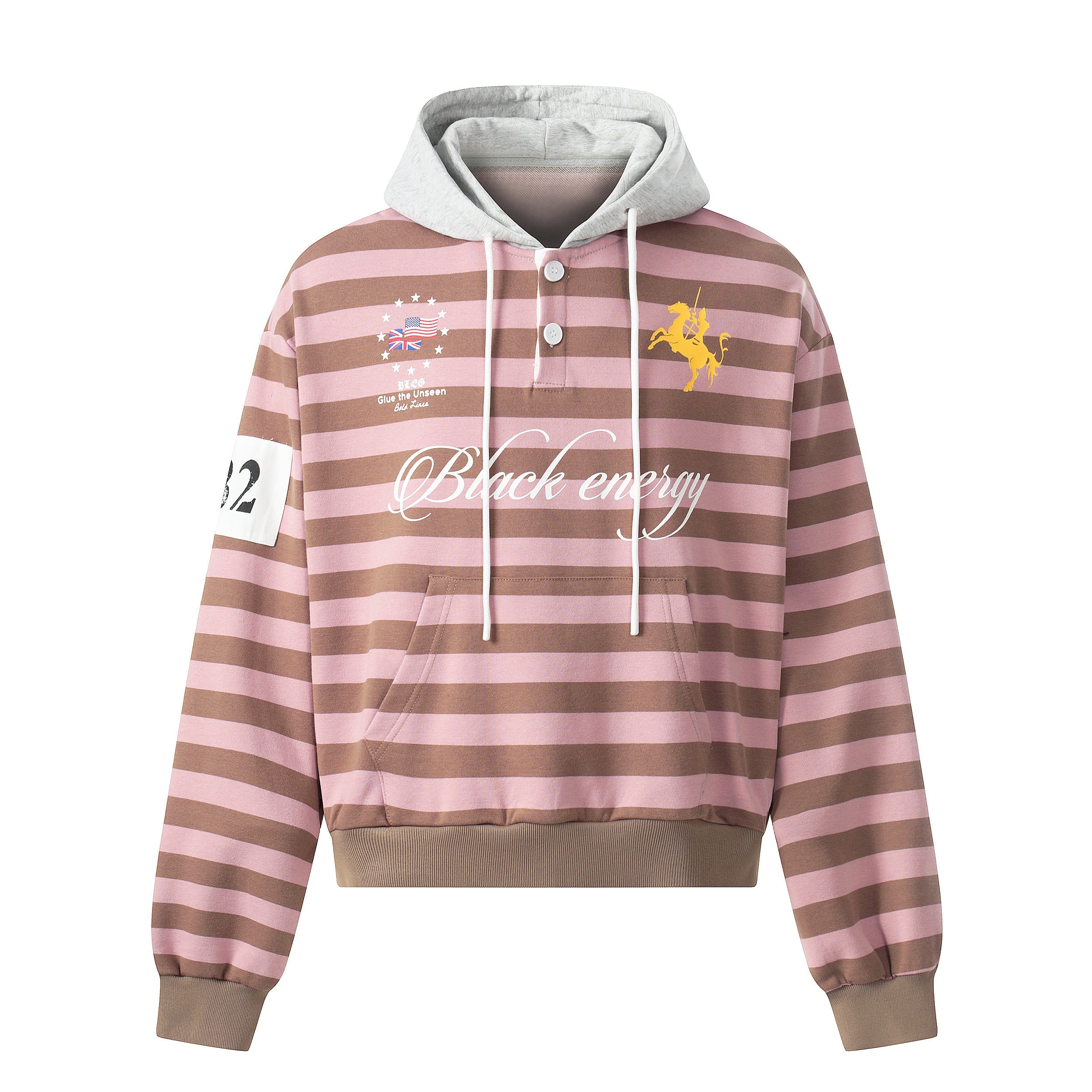 3-6-5.shop Striped Rugby Hoodie